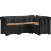 vidaXL 4-Persoons Tuin Sofa met Kussens Rattan Look PP Antraciet