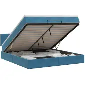 vidaXL Ottoman bed met matras Donkerblauw 160 x 200 cm Fluweel