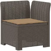 vidaXL 4-Zitter Tuin Sofa met Kussens Rattan Look PP Lichtgrijs