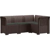 vidaXL 4-Persoons Tuin Sofa met Kussens Rattan Look PP Bruin
