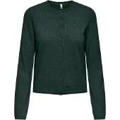 ONLY Gebreid vest 'ONLLOYAL' donkergroen