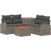 vidaXL Bankstel 6 st Grijs en Donkergrijs 55 x 55 x 37 cm
