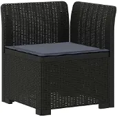 vidaXL 4-Zits Tuin Sofa met Kussens Rieten Look PP Antraciet