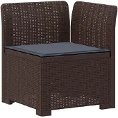 vidaXL 6-Zits Tuinbank met Kussens Rattan uitstraling PP Bruin