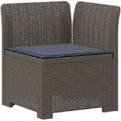 vidaXL 4-Zits Tuin Sofa met Kussens Rieten Look PP Lichtgrijs