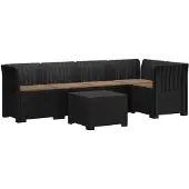 vidaXL 5-Zits Tuinbank met Kussens Rattanlook PP Antraciet