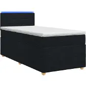 vidaXL Boxspringbed met matras, zwart, 90 x 190 cm, gestoffeerd