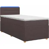 vidaXL Boxspringbed met matras, donkerbruin, 90 x 200 cm, gestoffeerd
