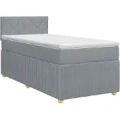 vidaXL Boxspringbed met matras Lichtgrijs 90 x 200 cm Stof