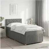 vidaXL Boxspringbed met matras Donkergrijs 100 x 200 cm Stof