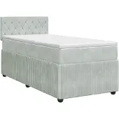 vidaXL Boxspringbed met matras Lichtgrijs 90 x 190 cm Fluweel