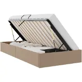 vidaXL Ottoman Bedframe met opslag Cappuccino 90 x 200 cm Kunstleer
