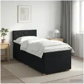 vidaXL Boxspringbed met matras met hoofdeinde Zwart 90 x 200 cm Stof