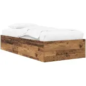 vidaXL Vloerbedframe Oud hout 80 x 200 cm Bewerkt hout