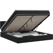 vidaXL Ottoman bed met matras Zwart 160 x 200 cm Fluweel
