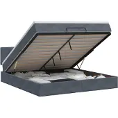 vidaXL Ottoman bed met matras Donkergrijs 180 x 200 cm Fluweel