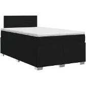 vidaXL Boxspringbed met matras met hoofdeinde Zwart 120 x 190 cm Stof