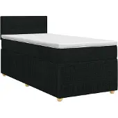 vidaXL Boxspringbed met matras met hoofdeinde Zwart 90 x 190 cm Stof
