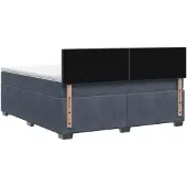 vidaXL Boxspringbed met matras Donkergrijs 180 x 200 cm Fluweel