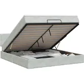 vidaXL Ottoman bed met matras Lichtgrijs 140 x 200 cm Fluweel