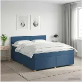 vidaXL Boxspringbed met matras met hoofdeinde Blauw 180 x 200 cm Stof