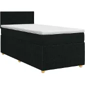 vidaXL Boxspringbed met matras met hoofdeinde Zwart 100 x 200 cm Stof