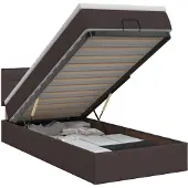 vidaXL Ottoman bed met matras Donkerbruin 90 x 200 cm Stof