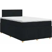 vidaXL Boxspringbed met matras, zwart, 120 x 190 cm, gestoffeerd