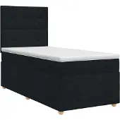 vidaXL Boxspringbed met matras met hoofdeinde Zwart 90 x 200 cm Stof