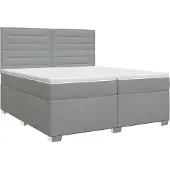 vidaXL Boxspringbed met matras Lichtgrijs 200 x 200 cm Stof