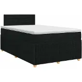 vidaXL Boxspringbed met matras met hoofdeinde Zwart 120 x 200 cm Stof