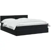 vidaXL Ottoman bed met matras Zwart 180 x 200 cm Fluweel