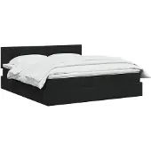 vidaXL Opbergbed met matras, zwart, 160 x 200 cm, fluweel