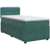 vidaXL Boxspringbed met matras, donkergroen, 90 x 190 cm, fluweel