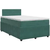 vidaXL Boxspringbed met matras Donkergroen 120 x 200 cm Fluweel