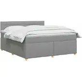 vidaXL Boxspringbed met matras, lichtgrijs, 160 x 200 cm, gestoffeerd