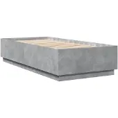 vidaXL Bedframe met LED-verlichting, betonkleur, 80 x 200 cm, houtvezelplaat