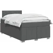 vidaXL Boxspringbed met matras, donkergrijs, 120 x 190 cm, gestoffeerd