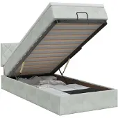 vidaXL Ottoman bed met matras Lichtgrijs 90 x 190 cm Fluweel