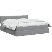 vidaXL LED opbergbed met matras Lichtgrijs 140 x 200 cm Stof