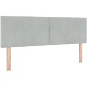 vidaXL Boxspringbed met matras en LED-verlichting, lichtgrijs, 140 x 200 cm, fluweel