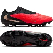 Nike Phantom 6 Low Pro Gras Voetbalschoenen (FG) Zwart Felrood Goud