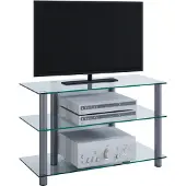 VCM TV meubel dressoir TV meubel TV plank aluminium glazen tafel Sindas