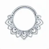 Cilla Jewels Zilverkleurige Septum Clicker met Mandalamotief