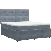 vidaXL Boxspringbed met matras, donkergrijs, 160 x 200 cm, fluweel