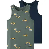Name it Onderhemd saffier / donkerblauw / geel / olijfgroen