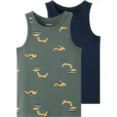 Name it Onderhemd saffier / donkerblauw / geel / olijfgroen