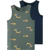 Name it Onderhemd saffier / donkerblauw / geel / olijfgroen