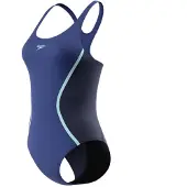 Speedo Solid Splice Medalist Swimsuit Blauw 36 Vrouw