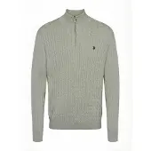 U.S. POLO ASSN. Trui ' UMRomeo Half-zip ' grijs gemêleerd